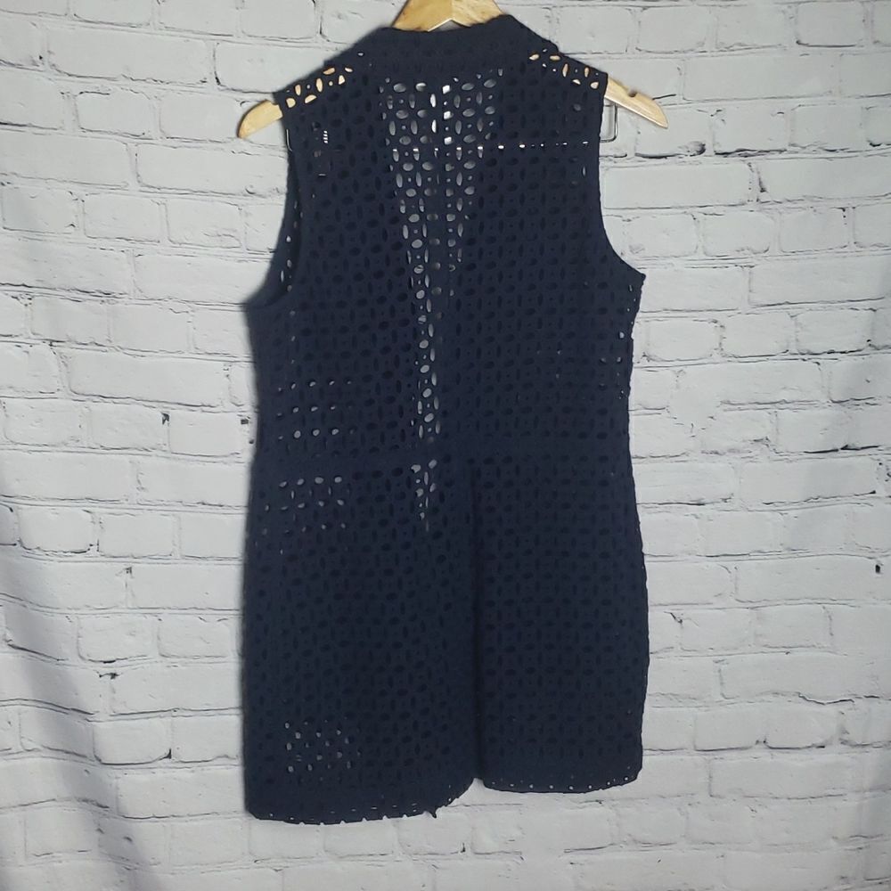 Chicos Navy Blue Net Jacket - Picture 6 of 9